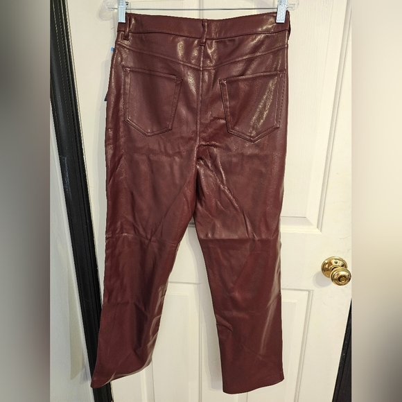 JOIE Faux Leather Pants Black Ankle Length Straight Leg Limited Edition NWT 10 - Picture 4 of 7